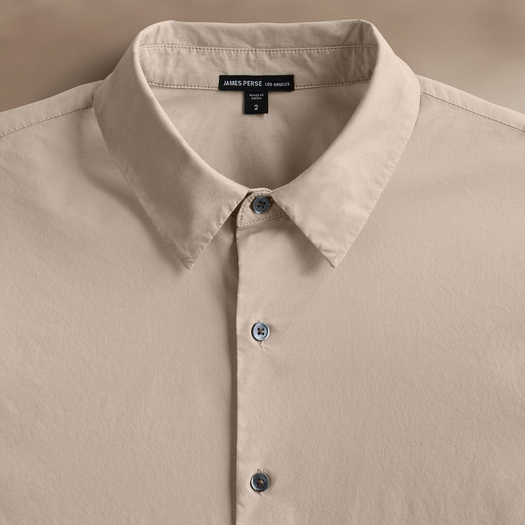 Slim Fit Stretch Poplin Shirt in Overcast | James Perse Los Angeles