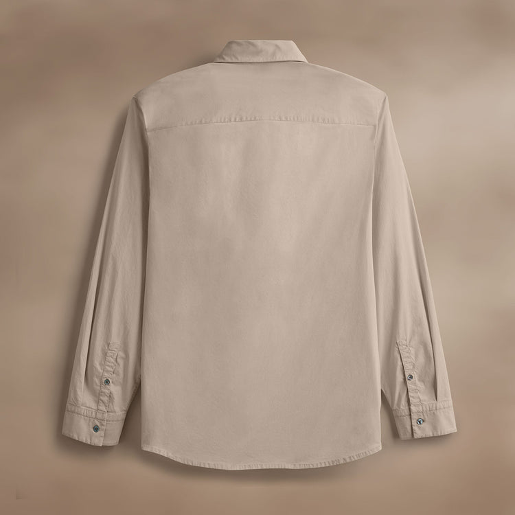 Slim Fit Stretch Poplin Shirt in Overcast | James Perse Los Angeles