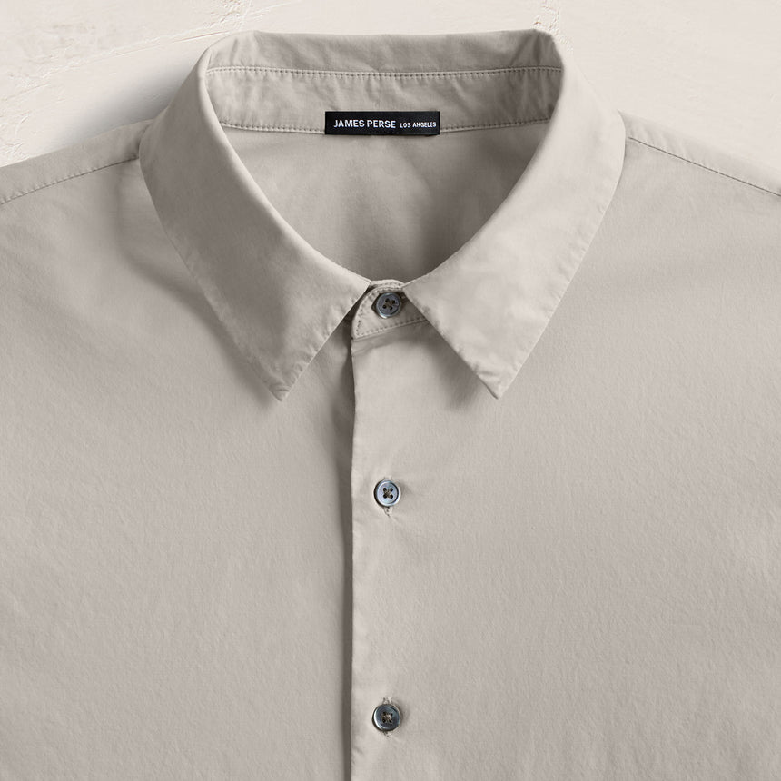 Stretch Poplin Shirt in Salt | James Perse Los Angeles