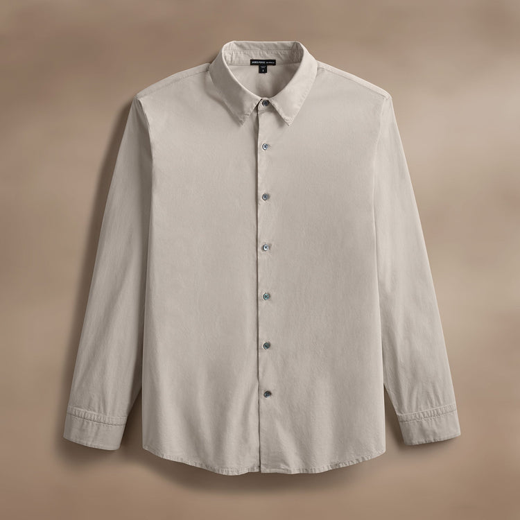 Stretch Poplin Shirt in Salt | James Perse Los Angeles