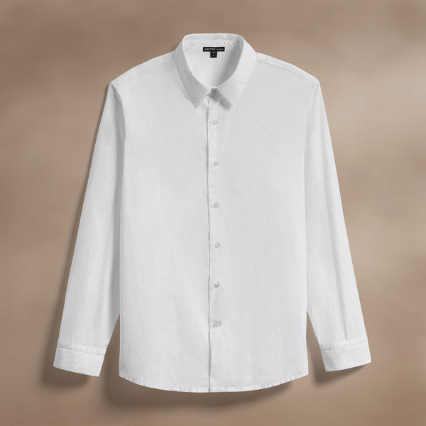 Stretch Poplin Shirt in White | James Perse Los Angeles