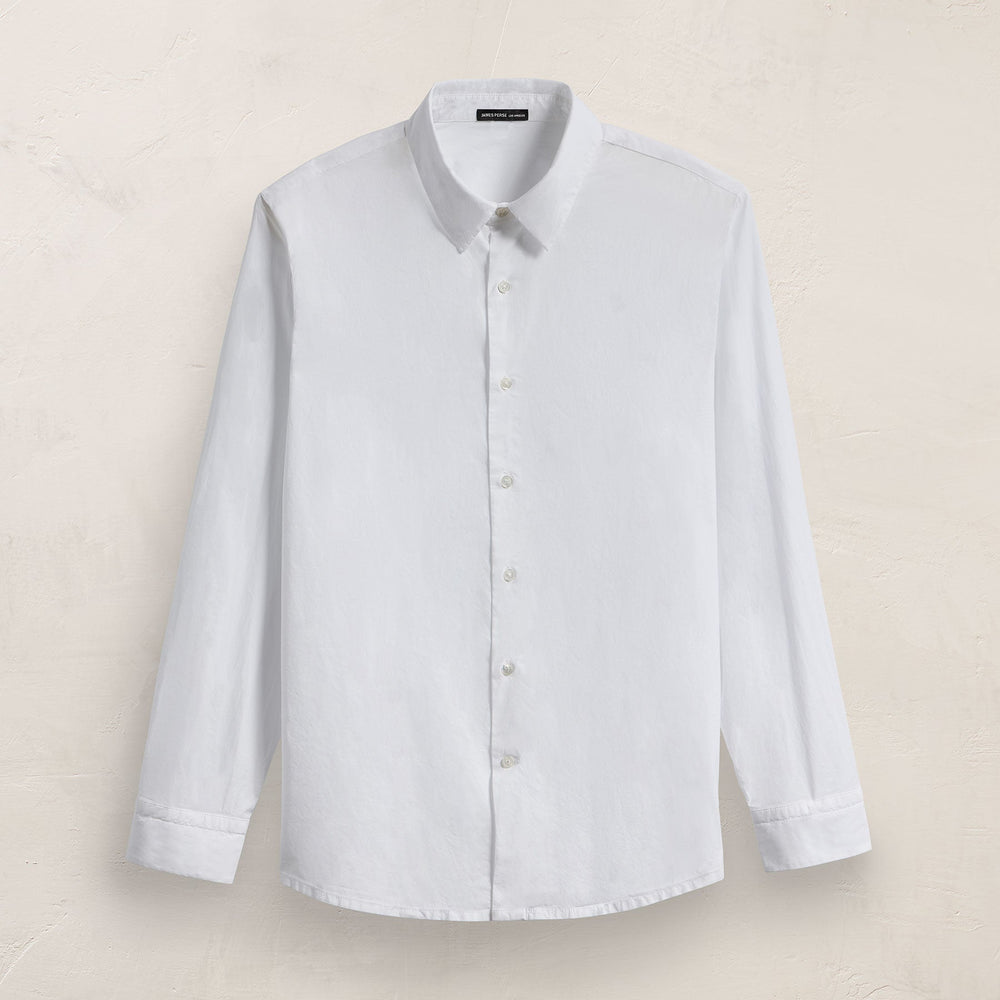 Stretch Poplin Shirt in White | James Perse Los Angeles