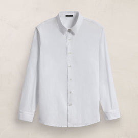 Stretch Poplin Shirt in White | James Perse Los Angeles