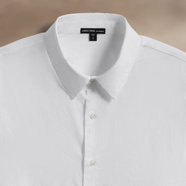 Stretch Poplin Shirt in White | James Perse Los Angeles