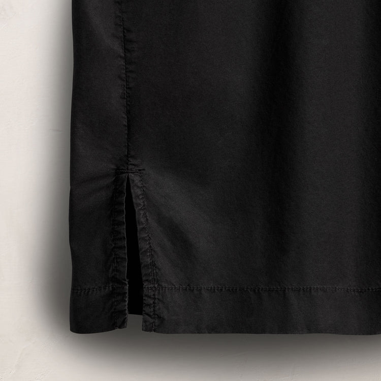 Oversized Stretch Poplin Short Sleeve Shirt in Black | James Perse Los Angeles