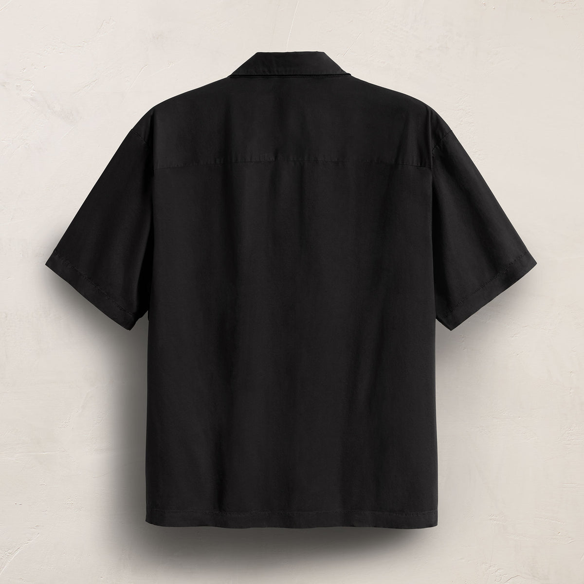 Oversized Stretch Poplin Short Sleeve Shirt in Black | James Perse Los Angeles