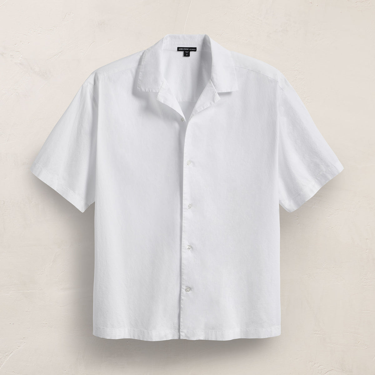 Oversized Stretch Poplin Short Sleeve Shirt in White | James Perse Los Angeles