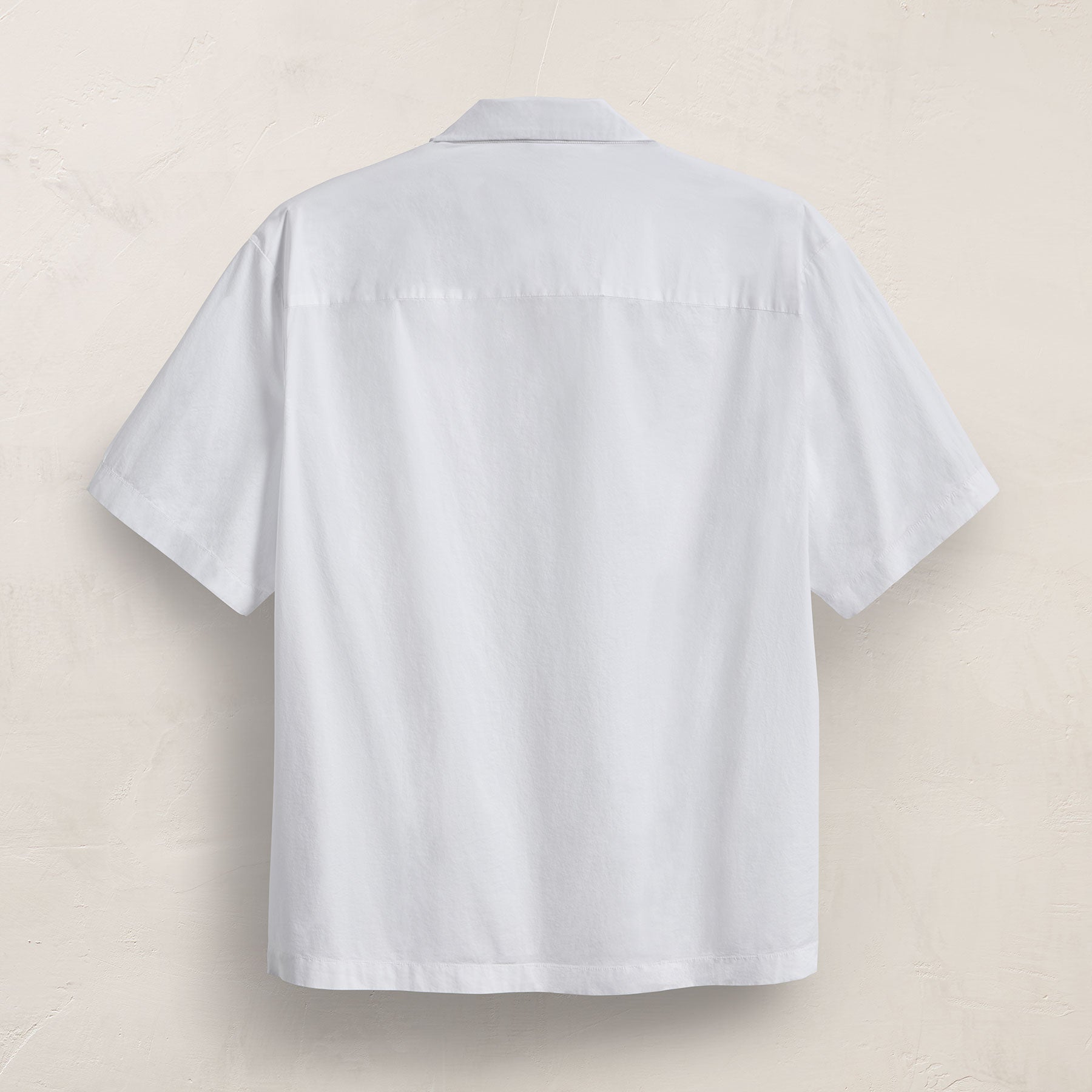 Oversized Stretch Poplin Short Sleeve Shirt in White | James Perse Los Angeles