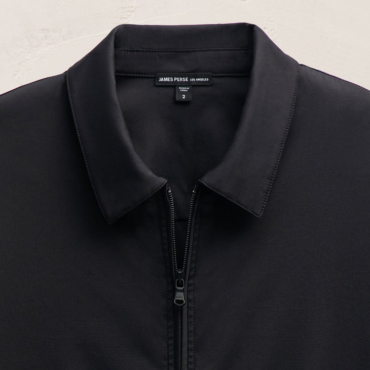 Zip Up Shirt in Black | James Perse Los Angeles