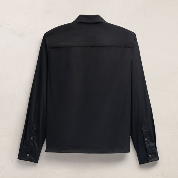 Zip Up Shirt in Black | James Perse Los Angeles
