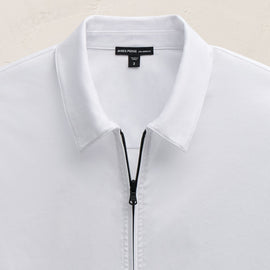 Zip Up Shirt in White | James Perse Los Angeles FLAT