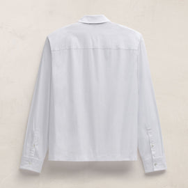 Zip Up Shirt in White | James Perse Los Angeles FLAT