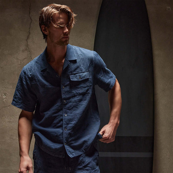 Cotton Linen Short Sleeve in Imperial Pigment | James Perse Los Angeles