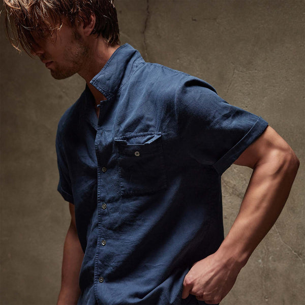 Cotton Linen Short Sleeve in Imperial Pigment | James Perse Los Angeles