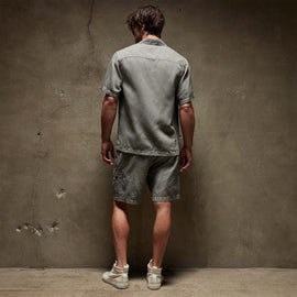 Cotton Linen Short Sleeve in Silver Grey Pigment | James Perse Los Angeles