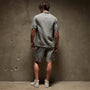 Cotton Linen Short Sleeve in Silver Grey Pigment | James Perse Los Angeles