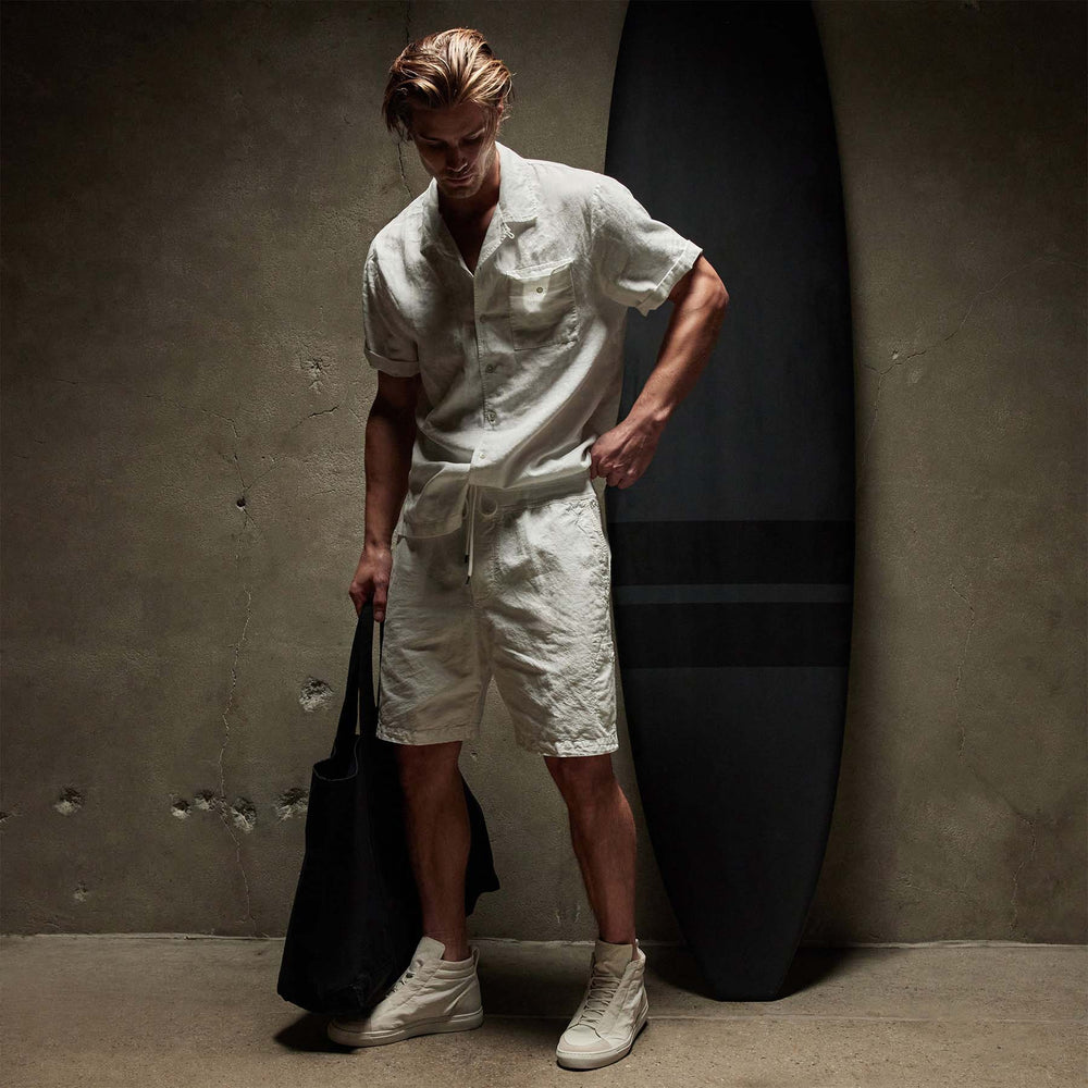 Cotton Linen Short Sleeve in White | James Perse Los Angeles
