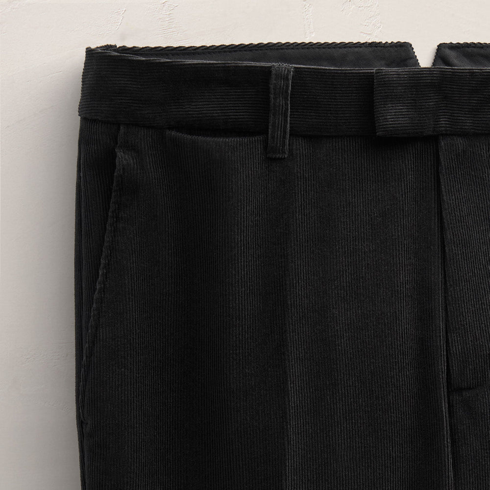 Cotton Cashmere Corduroy Suit Pant in Black | James Perse Los Angeles FLAT