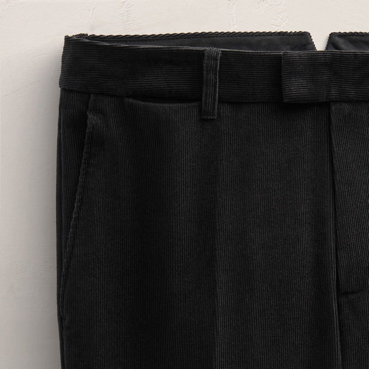 Cotton Cashmere Corduroy Suit Pant in Black | James Perse Los Angeles