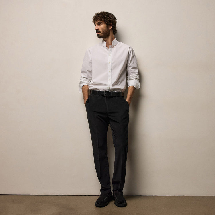 Cotton Cashmere Corduroy Suit Pant in Black | James Perse Los Angeles