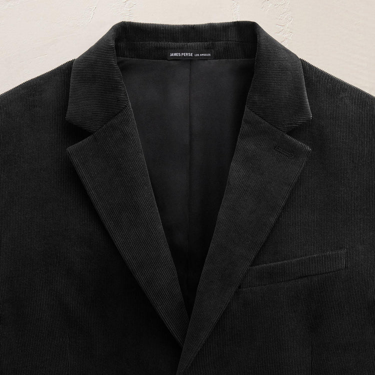 Cotton Cashmere Corduroy Suit Jacket in Black | James Perse Los Angeles