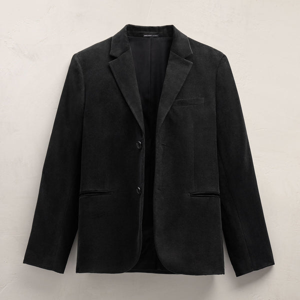 Cotton Cashmere Corduroy Suit Jacket in Black | James Perse Los Angeles FLAT