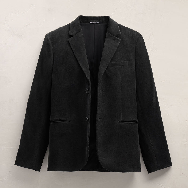 Cotton Cashmere Corduroy Suit Jacket in Black | James Perse Los Angeles FLAT