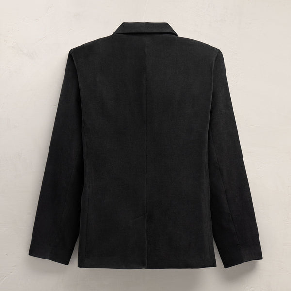 Cotton Cashmere Corduroy Suit Jacket in Black | James Perse Los Angeles FLAT