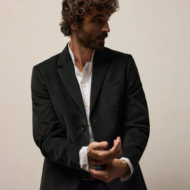 Cotton Cashmere Corduroy Suit Jacket in Black | James Perse Los Angeles