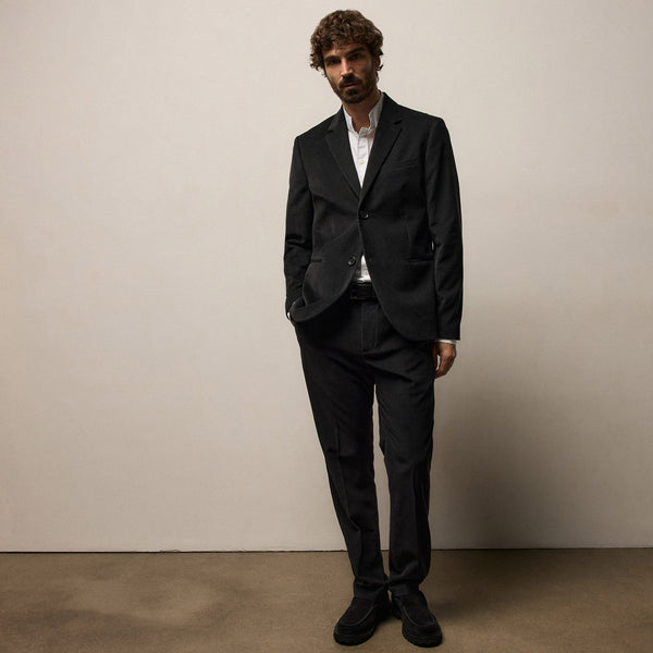 Cotton Cashmere Corduroy Suit Pant in Black | James Perse Los Angeles