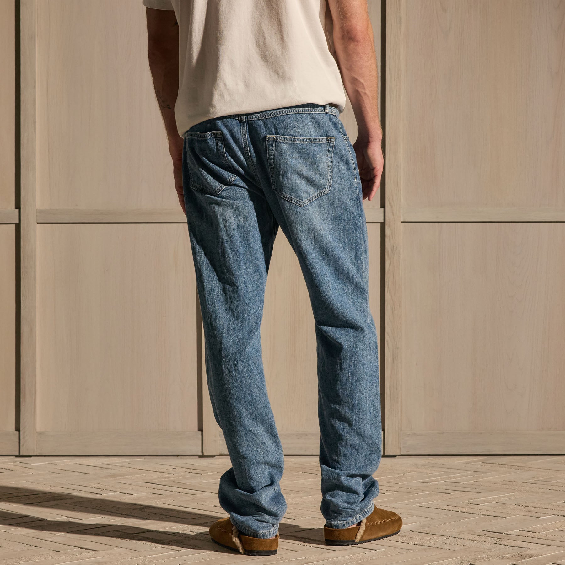 Classic Linen Denim Pant - Medium Wash