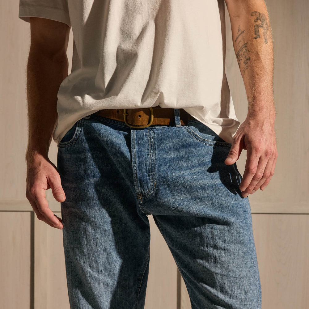 Classic Linen Denim Pant - Medium Wash