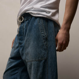 Linen Denim Drawstring Pant in Blue Wash | James Perse Los Angeles