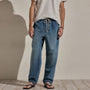 Linen Denim Drawstring Jogger in Medium Wash | James Perse Los Angeles
