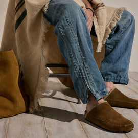 Linen Denim Drawstring Jogger in Medium Wash | James Perse Los Angeles