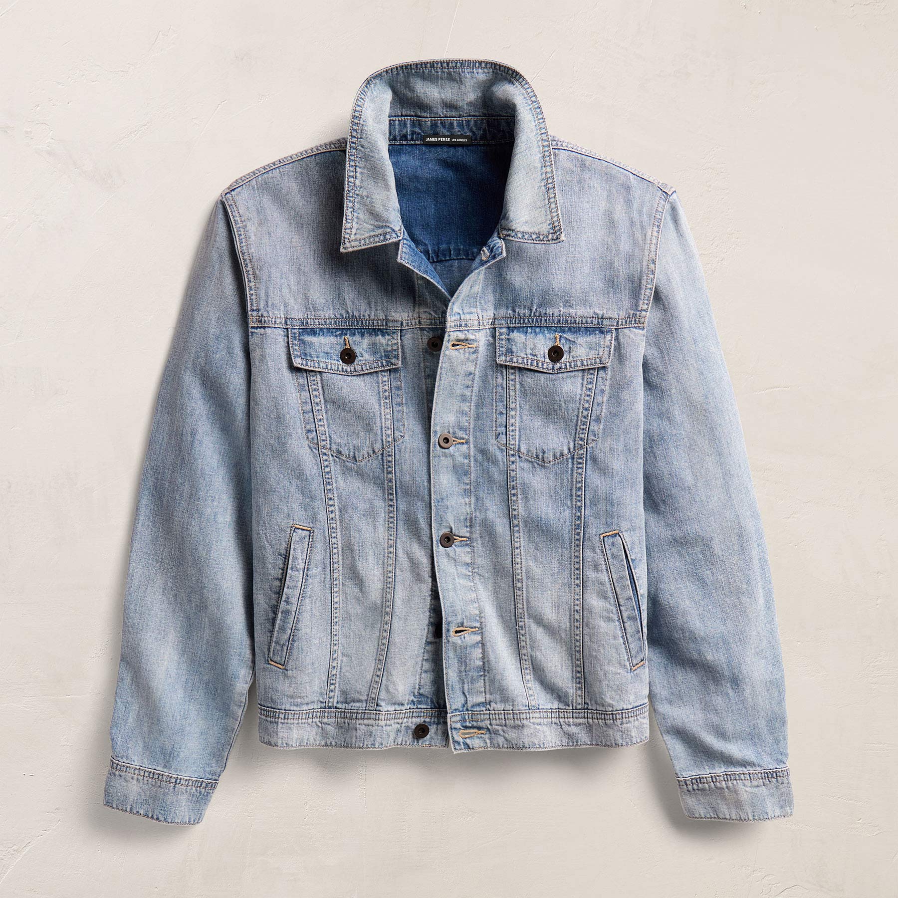 Linen Denim Trucker Jacket in Light Wash | James Perse Los Angeles