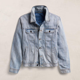 Linen Denim Trucker Jacket in Light Wash | James Perse Los Angeles