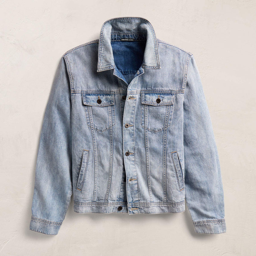 Linen Denim Trucker Jacket in Light Wash | James Perse Los Angeles