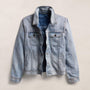 Linen Denim Trucker Jacket in Light Wash | James Perse Los Angeles