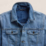 Linen Denim Trucker Jacket in Medium Wash | James Perse Los Angeles