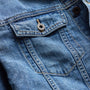 Linen Denim Trucker Jacket in Medium Wash | James Perse Los Angeles