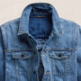Linen Denim Trucker Jacket in Medium Wash | James Perse Los Angeles