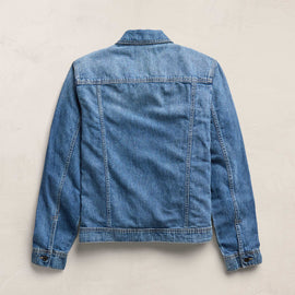 Linen Denim Trucker Jacket in Medium Wash | James Perse Los Angeles
