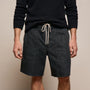 Linen Denim Drawstring Short in Black Wash | James Perse Los Angeles
