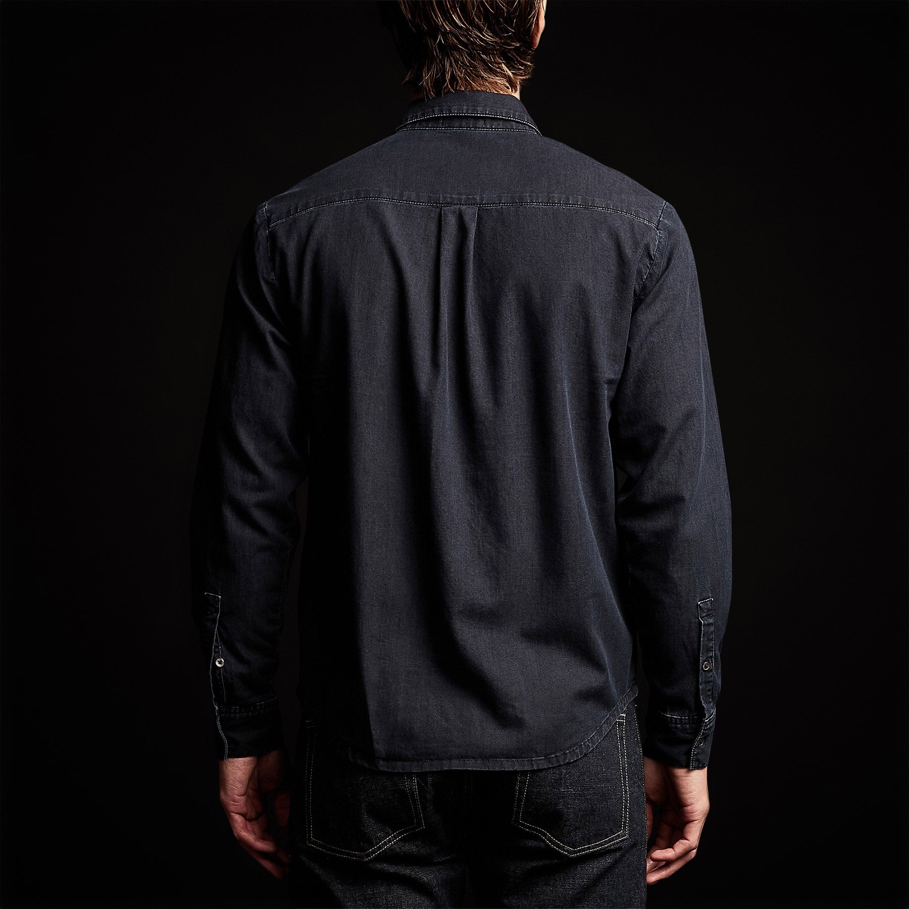 Lightweight Denim Shirt - Blue Black