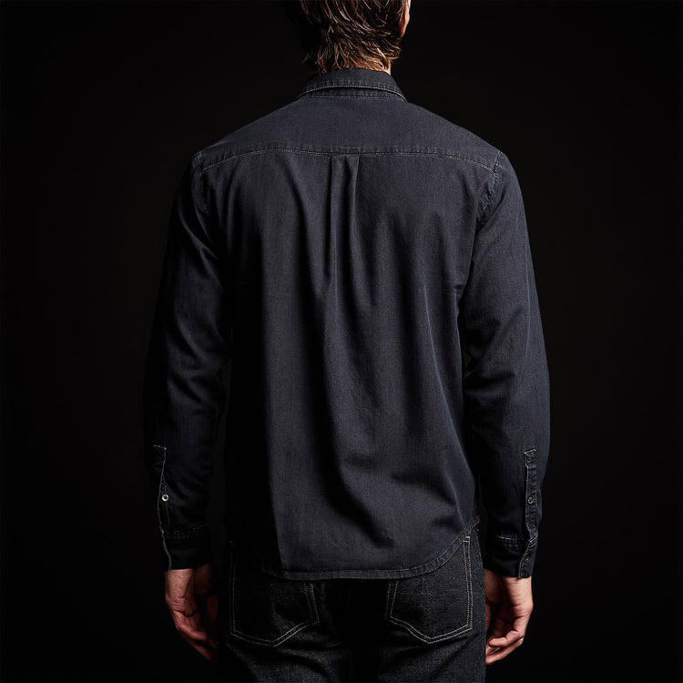 Lightweight Denim Shirt - Blue Black | James Perse Los Angeles