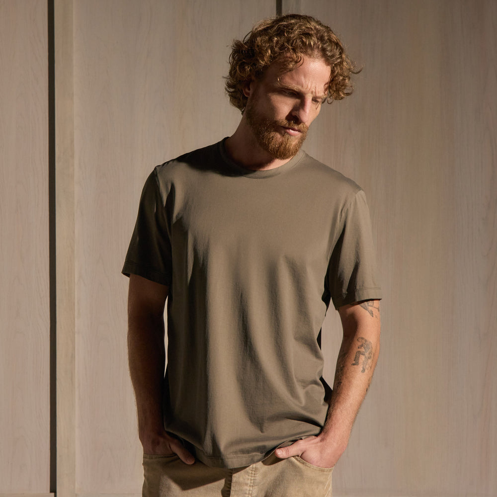 Lotus Jersey Double Ply Crew - Army Green