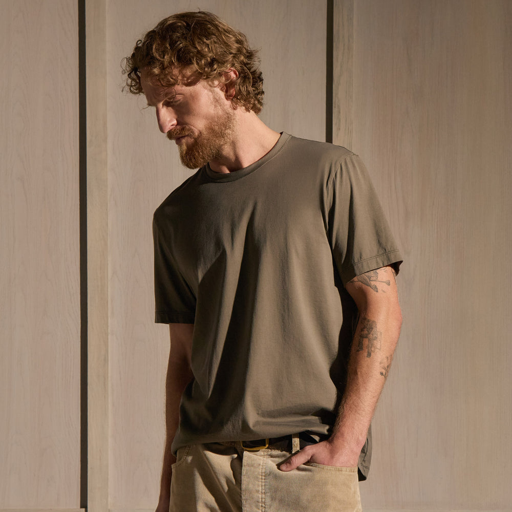 Lotus Jersey Double Ply Crew - Army Green