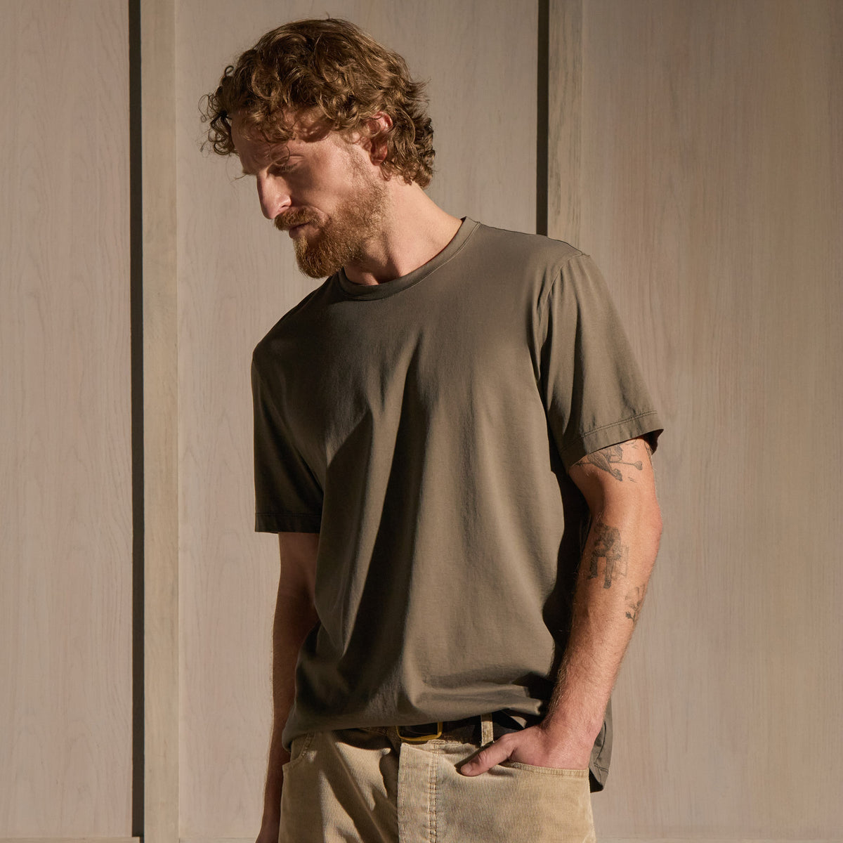 Lotus Jersey Double Ply Crew - Army Green