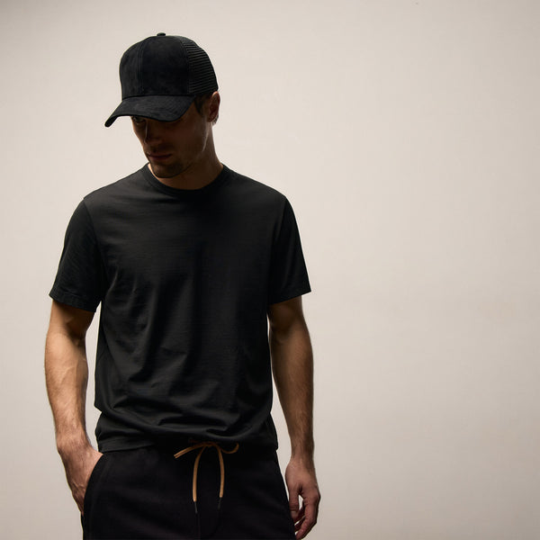 Lotus Jersey Double Ply Crew - Black